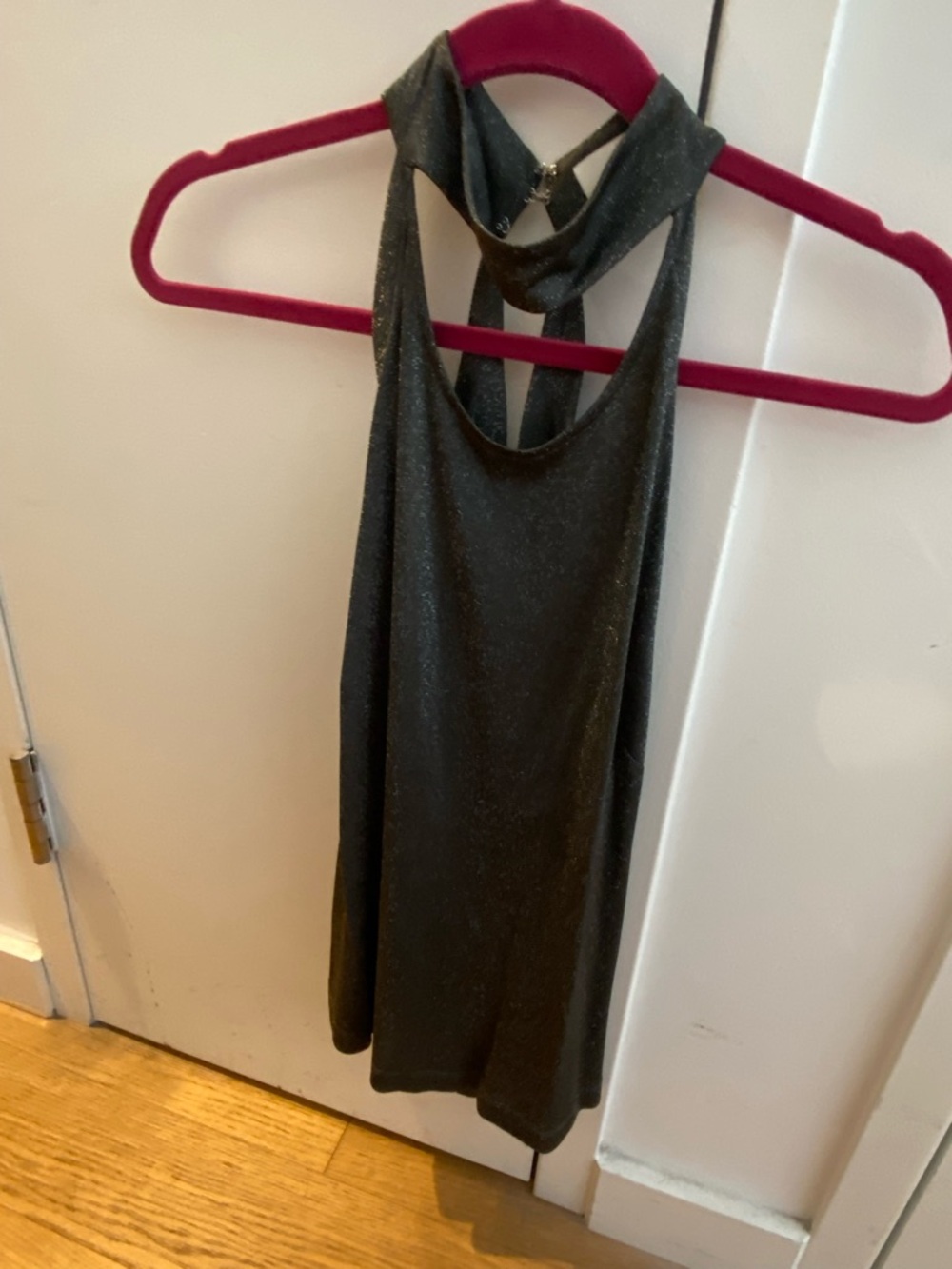 Fleur du Mal Sparkle Charcoal Halter Tank Top
